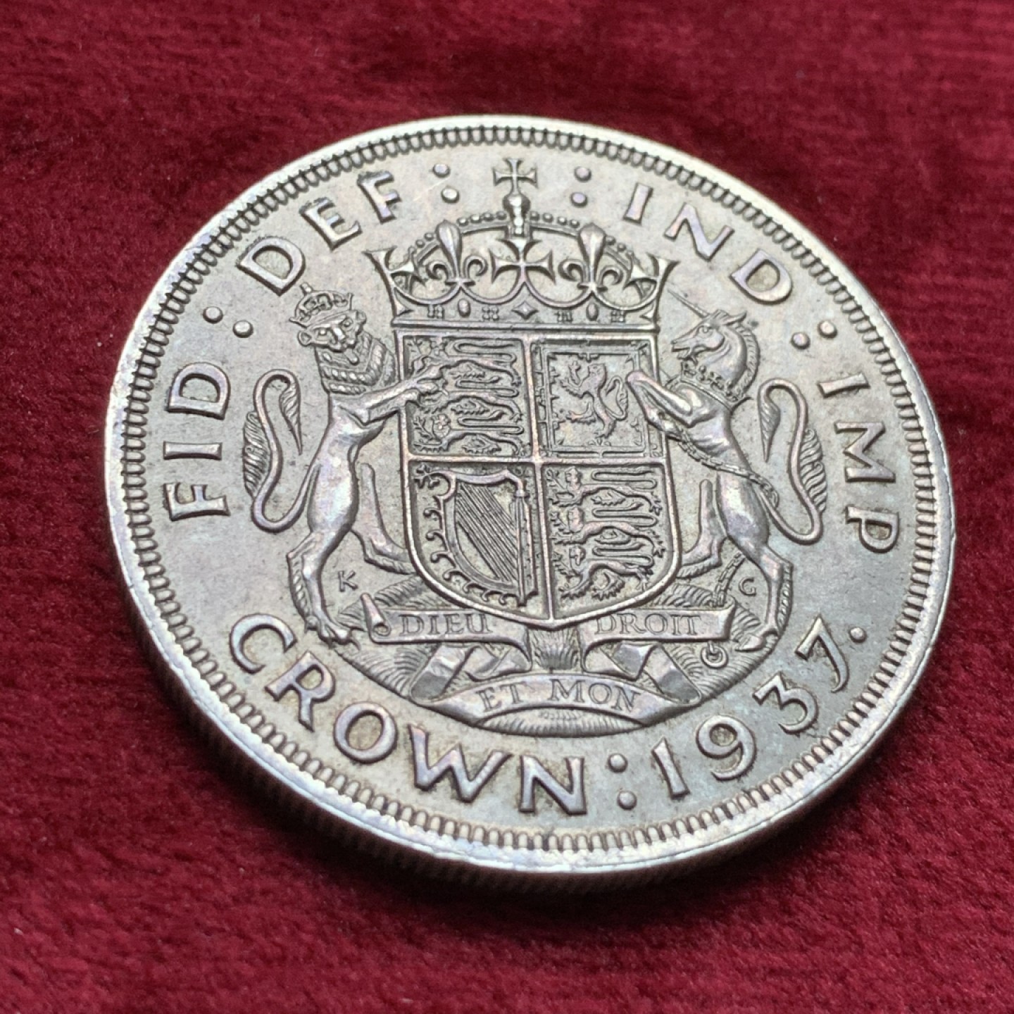 《竞宝斋》第116场-周日，周一 ，2场连拍（全场包邮） 英国 1937年 乔治六世 登基 克朗大银币 原味包浆