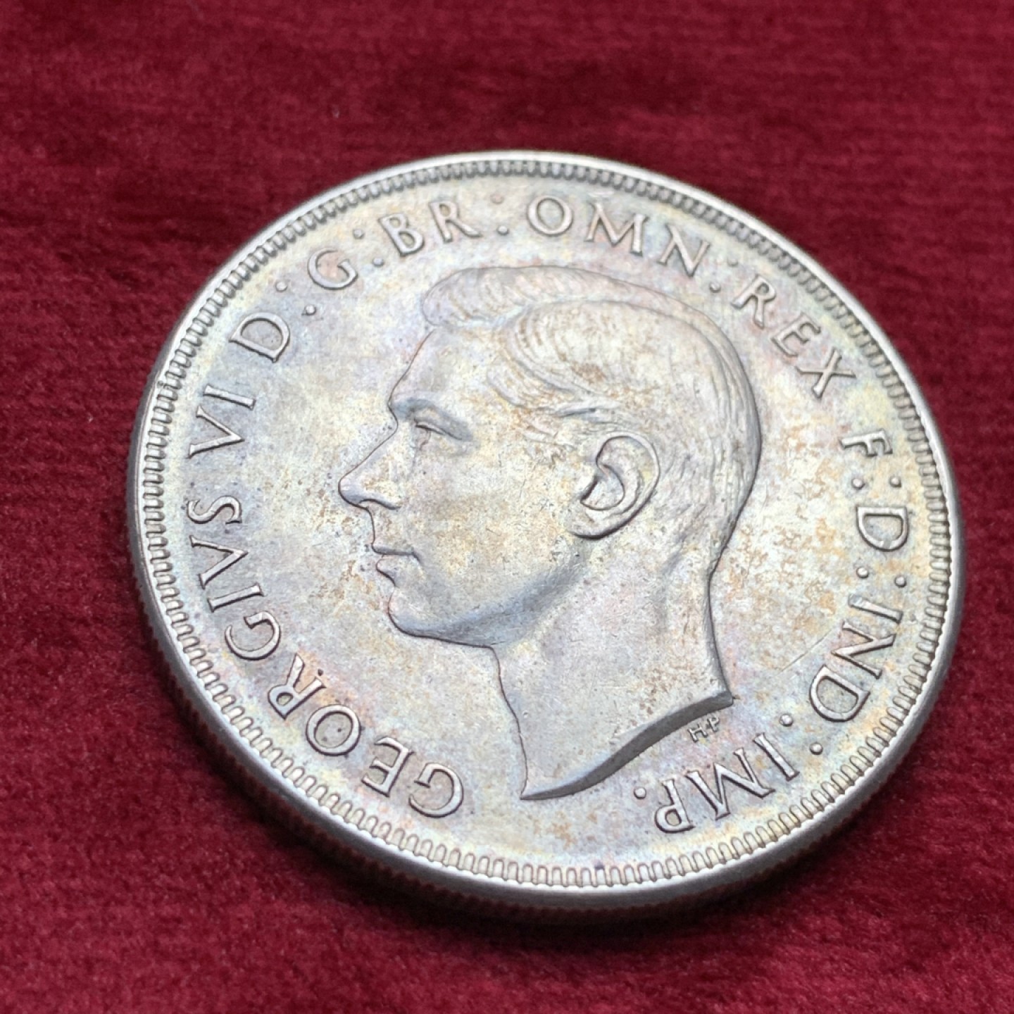 《竞宝斋》第116场-周日，周一 ，2场连拍（全场包邮） 英属 澳大利亚 1937年 乔六 皇冠克朗 大银币 原味包浆 细节好