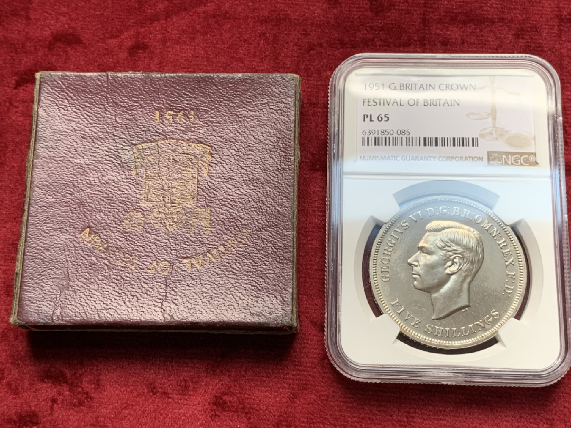 《竞宝斋》第116场-周日，周一 ，2场连拍（全场包邮） NGC PL65 英国 1951年 1克朗镍马剑 高分少见 基本高一分价翻倍 目前还没遇到66分的