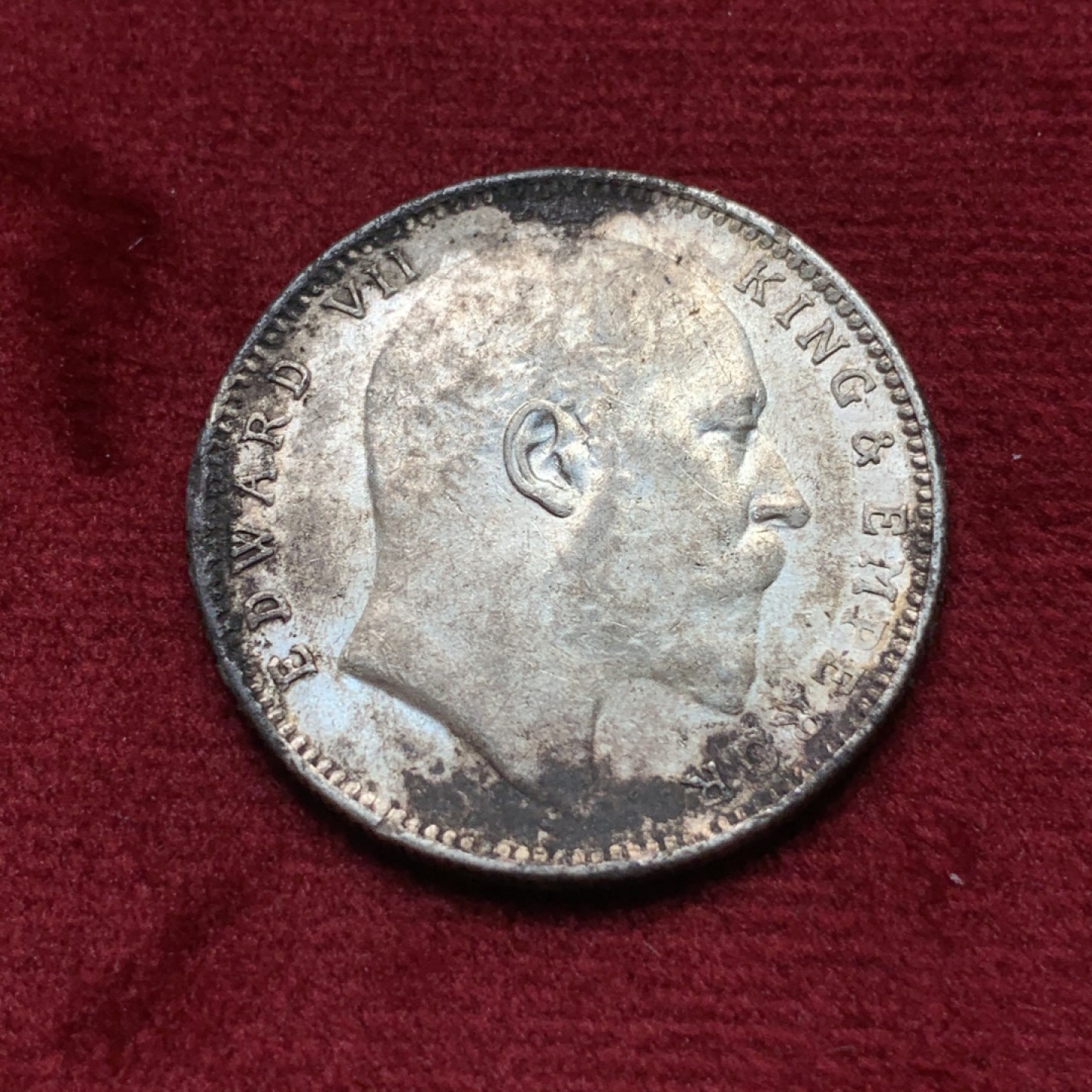 《竞宝斋》第116场-周日，周一 ，2场连拍（全场包邮） 英属 印度 1907年 爱七 1卢比 银币 光度 状态极好