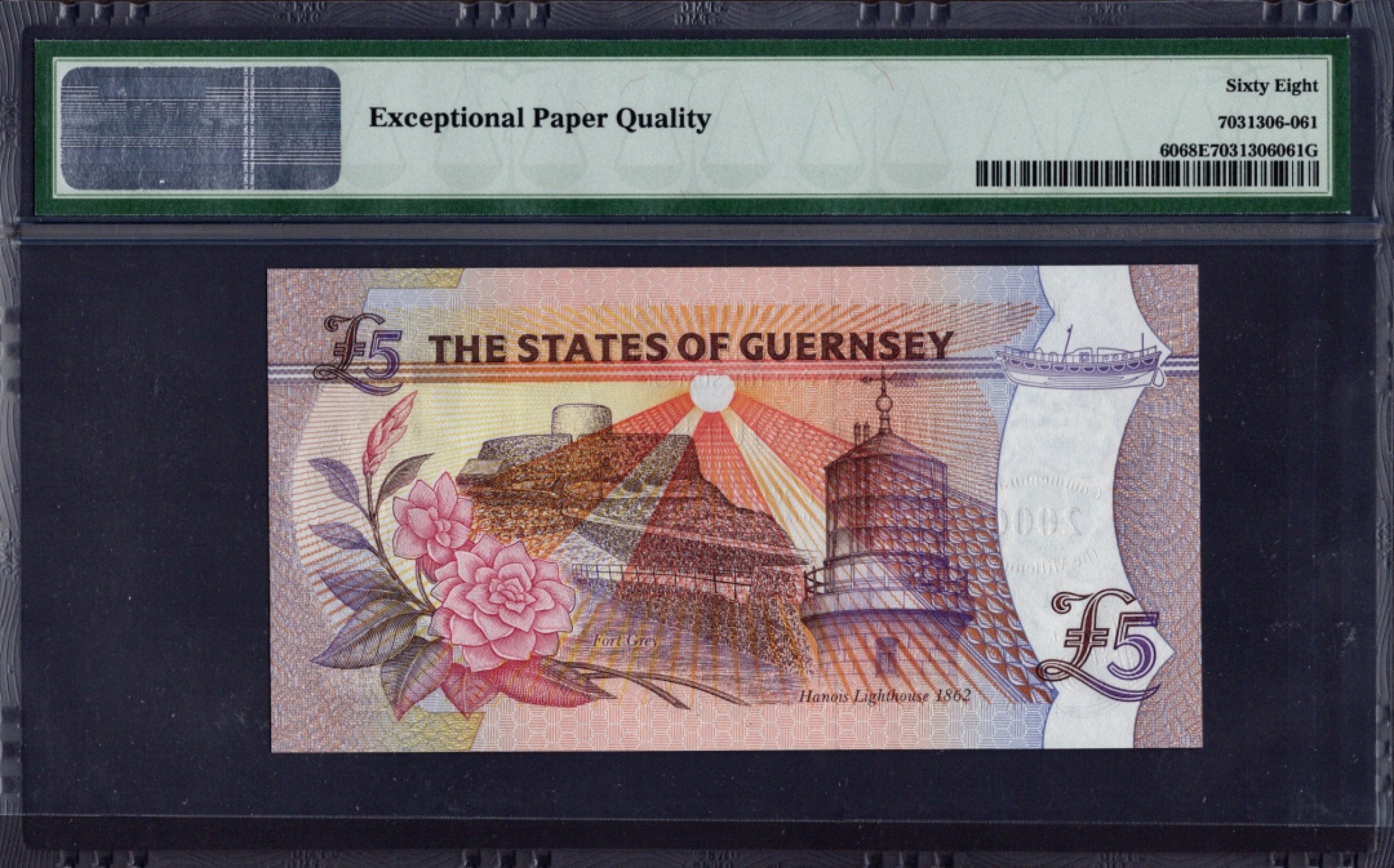 收藏联盟Quantum Auction 第209期拍卖 格恩西2000年5镑千禧年纪念钞 PMG68 冠军分