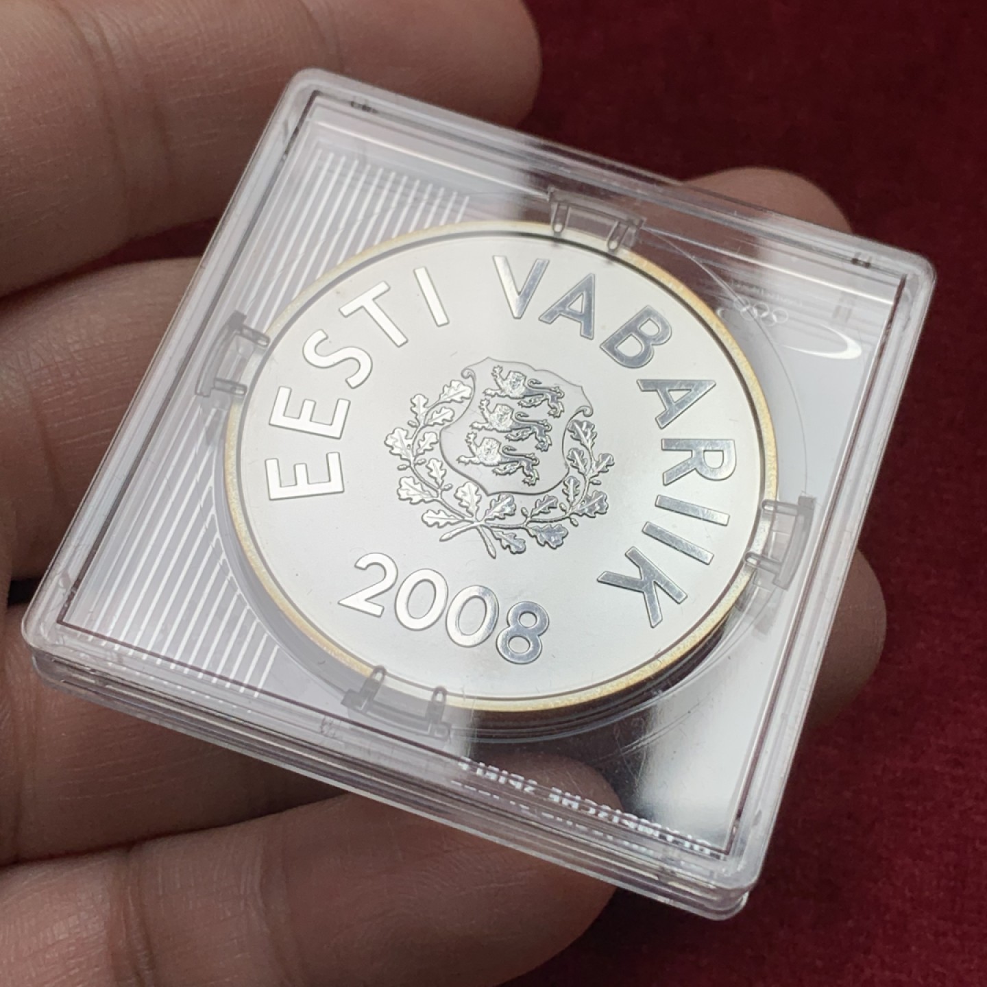 《竞宝斋》第116场-周日，周一 ，2场连拍（全场包邮） 爱沙尼亚 2008年 纪念北京奥运 10克朗大银币 28.28克 999银 非常稀少