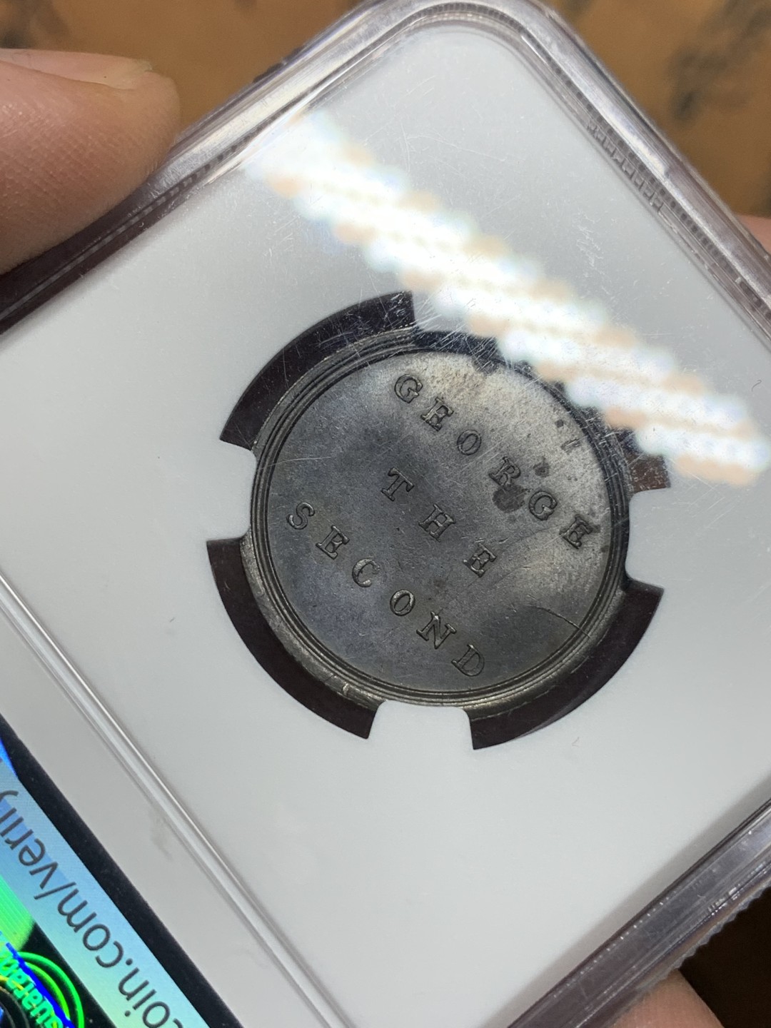 《竞宝斋》第116场-周日，周一 ，2场连拍（全场包邮） NGC MS63BN 英国1773年历史人物纪念铜章之乔治二世国王