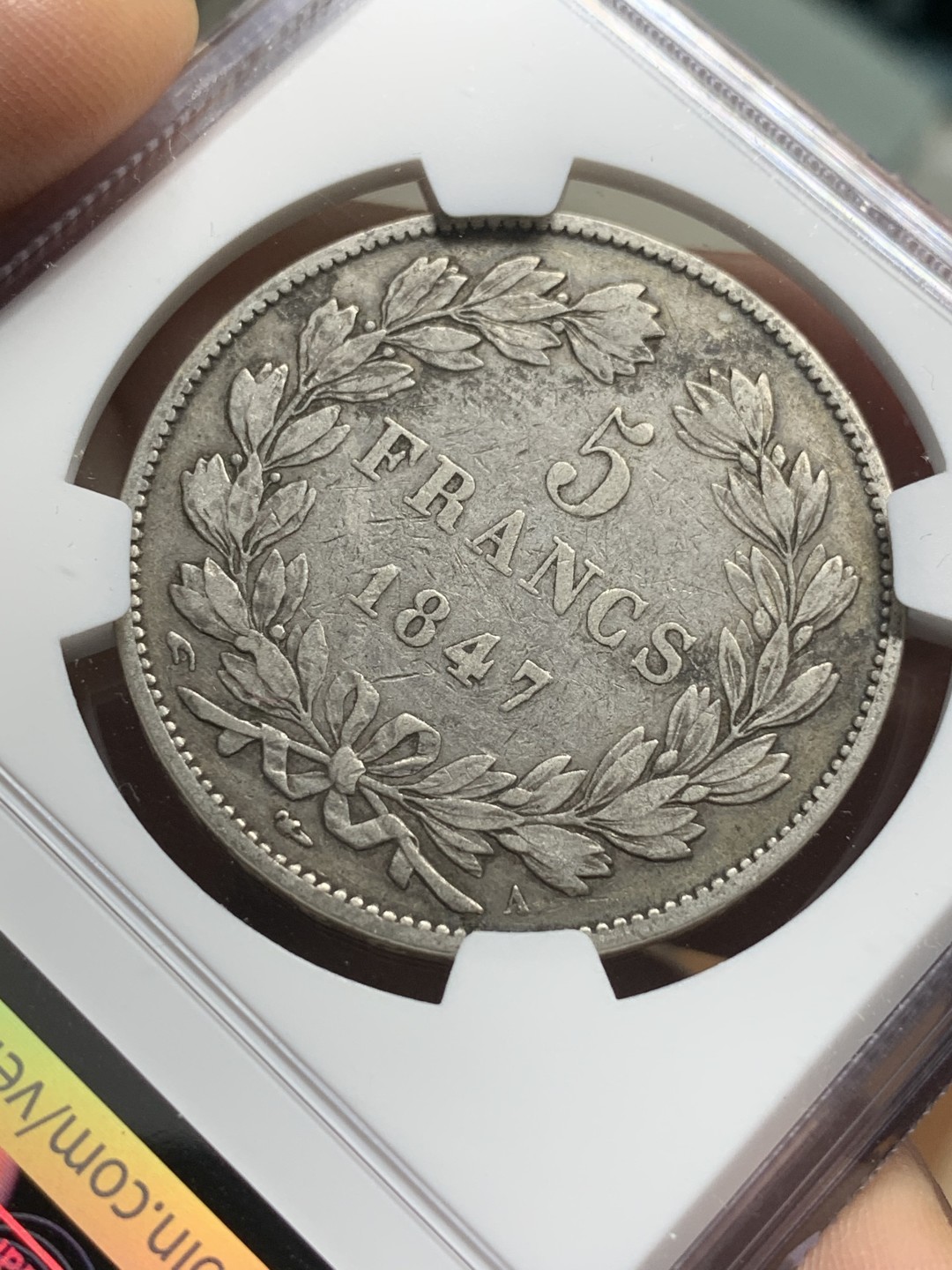 《竞宝斋》第116场-周日，周一 ，2场连拍（全场包邮） NGC-XF40 法国1847年 飞利浦一世5法郎大银币 原味好品