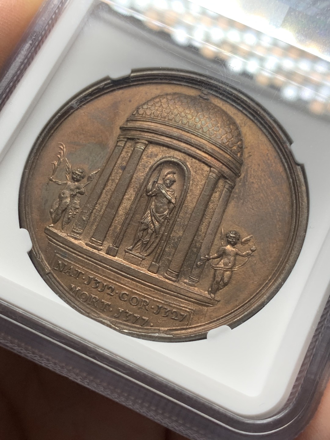 《竞宝斋》第116场-周日，周一 ，2场连拍（全场包邮） NGC-MS62BN 英国 1830 爱德华三世 大铜章 加厚盒 设计不错