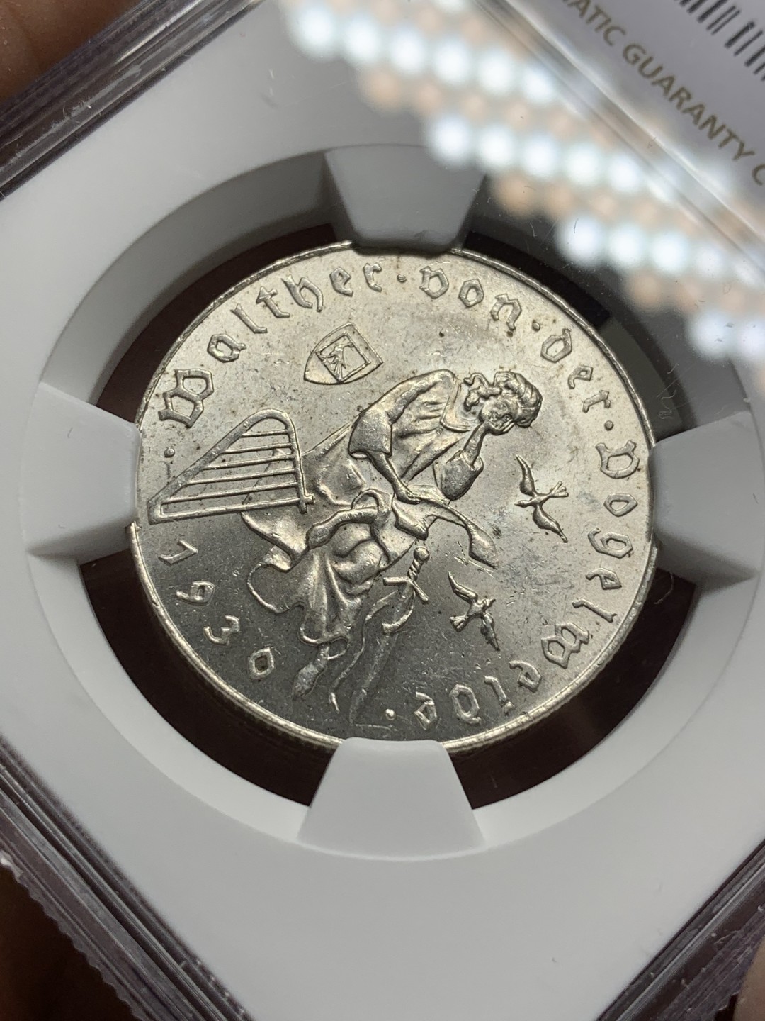 《竞宝斋》第116场-周日，周一 ，2场连拍（全场包邮） NGC-MS63 奥地利1930年 诗人瓦尔特 2先令银币 原光好品 天堂最新成交价350