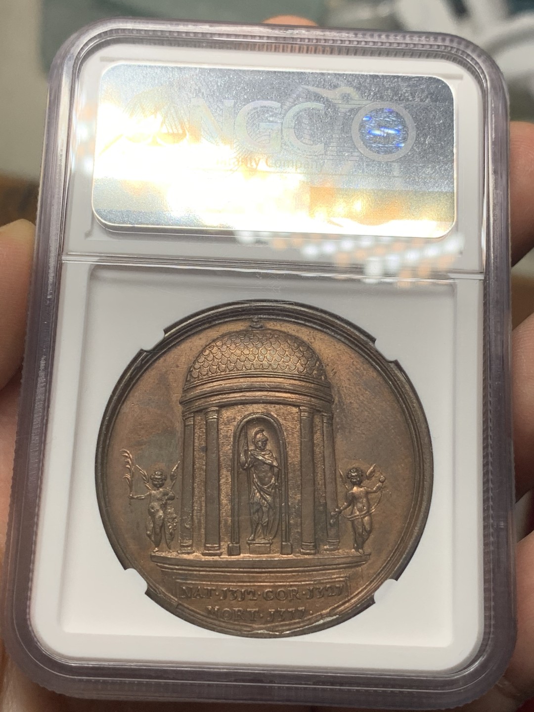 《竞宝斋》第116场-周日，周一 ，2场连拍（全场包邮） NGC-MS62BN 英国 1830 爱德华三世 大铜章 加厚盒 设计不错