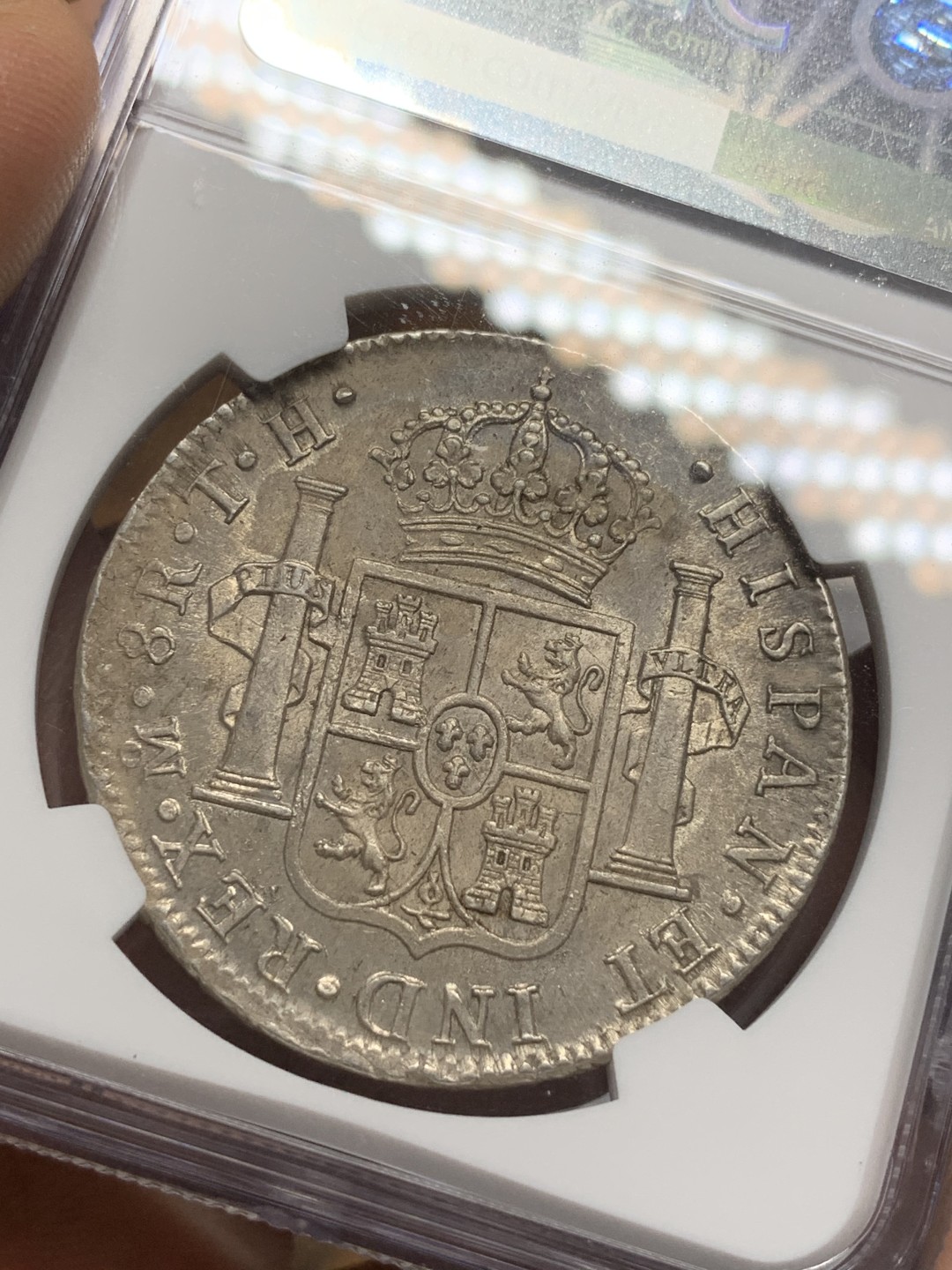 《竞宝斋》第116场-周日，周一 ，2场连拍（全场包邮） NGC-UNC 墨西哥 1806年 8R 卡四 大银币 人面很干净观感状态很好 打制清晰 背面特别好