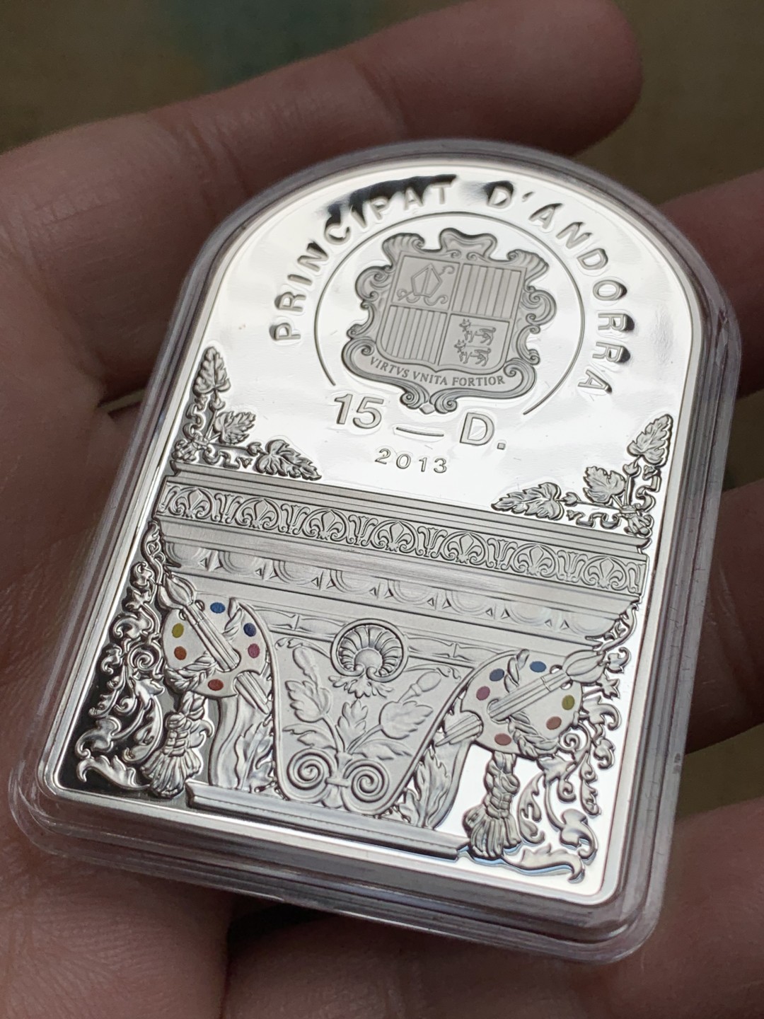 《竞宝斋》第116场-周日，周一 ，2场连拍（全场包邮） 2013年安道尔彩色银币50克