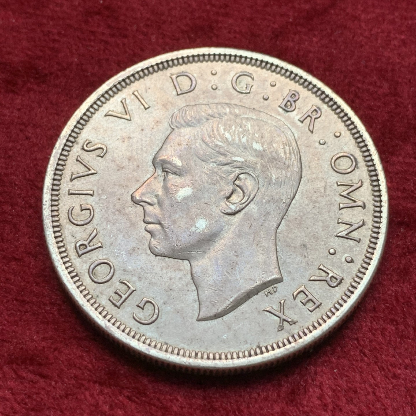 《竞宝斋》第116场-周日，周一 ，2场连拍（全场包邮） 英国 1937年 乔治六世 登基 克朗大银币 原味包浆