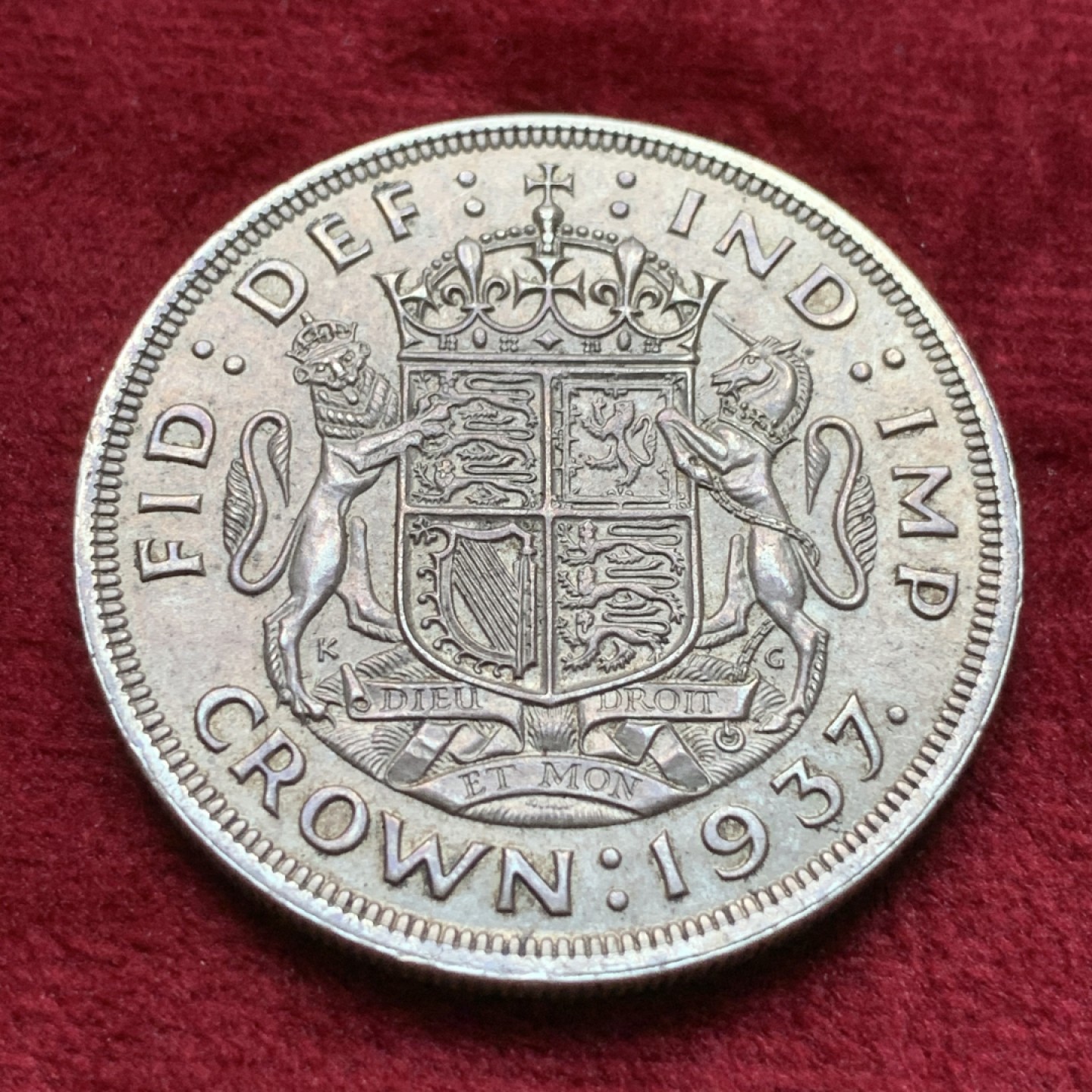 《竞宝斋》第116场-周日，周一 ，2场连拍（全场包邮） 英国 1937年 乔治六世 登基 克朗大银币 原味包浆