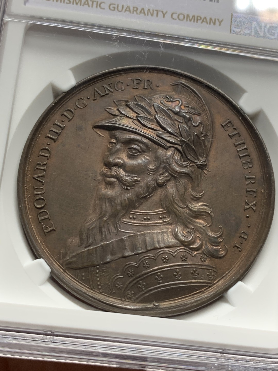 《竞宝斋》第116场-周日，周一 ，2场连拍（全场包邮） NGC-MS62BN 英国 1830 爱德华三世 大铜章 加厚盒 设计不错