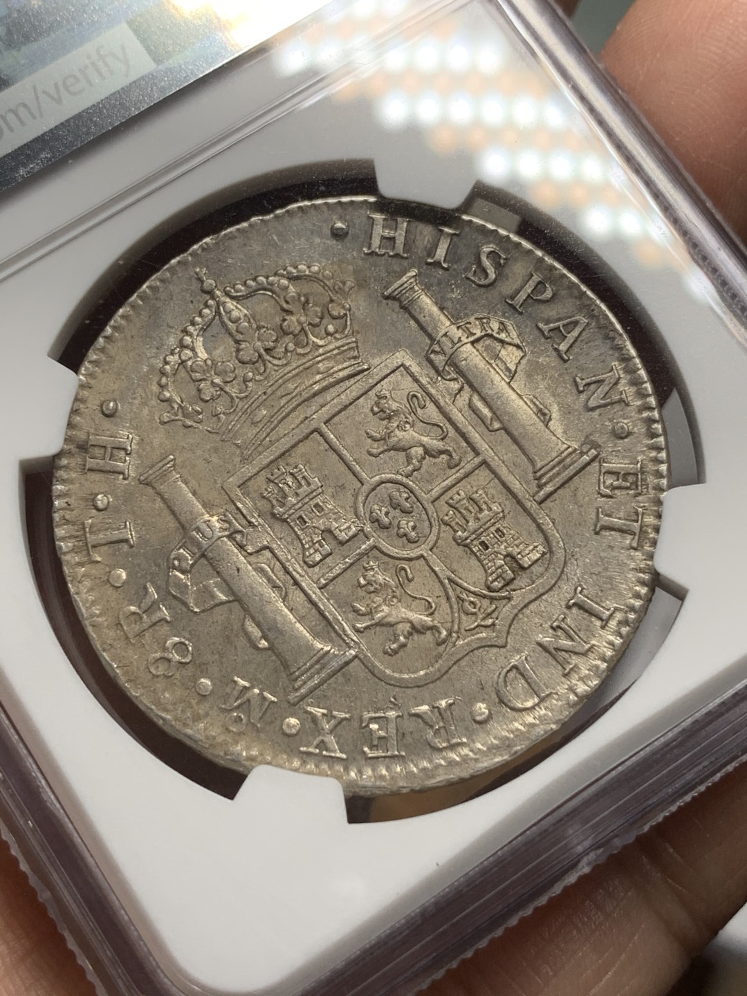 《竞宝斋》第116场-周日，周一 ，2场连拍（全场包邮） NGC-UNC 墨西哥 1806年 8R 卡四 大银币 人面很干净观感状态很好 打制清晰 背面特别好