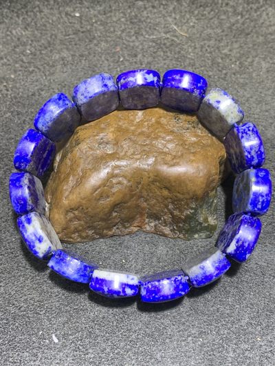天然原矿阿富汗老矿青金石手排一条， - 天然原矿阿富汗老矿青金石手排一条，