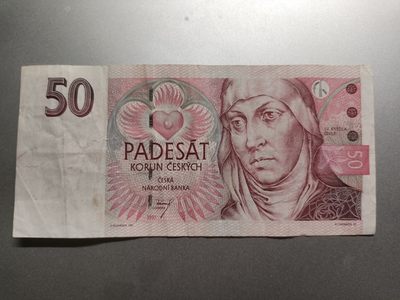 【专题20221122】西风东渐第IV期——欧洲纸币专场 - 【拍品004】捷克1997版50克朗流通品相
