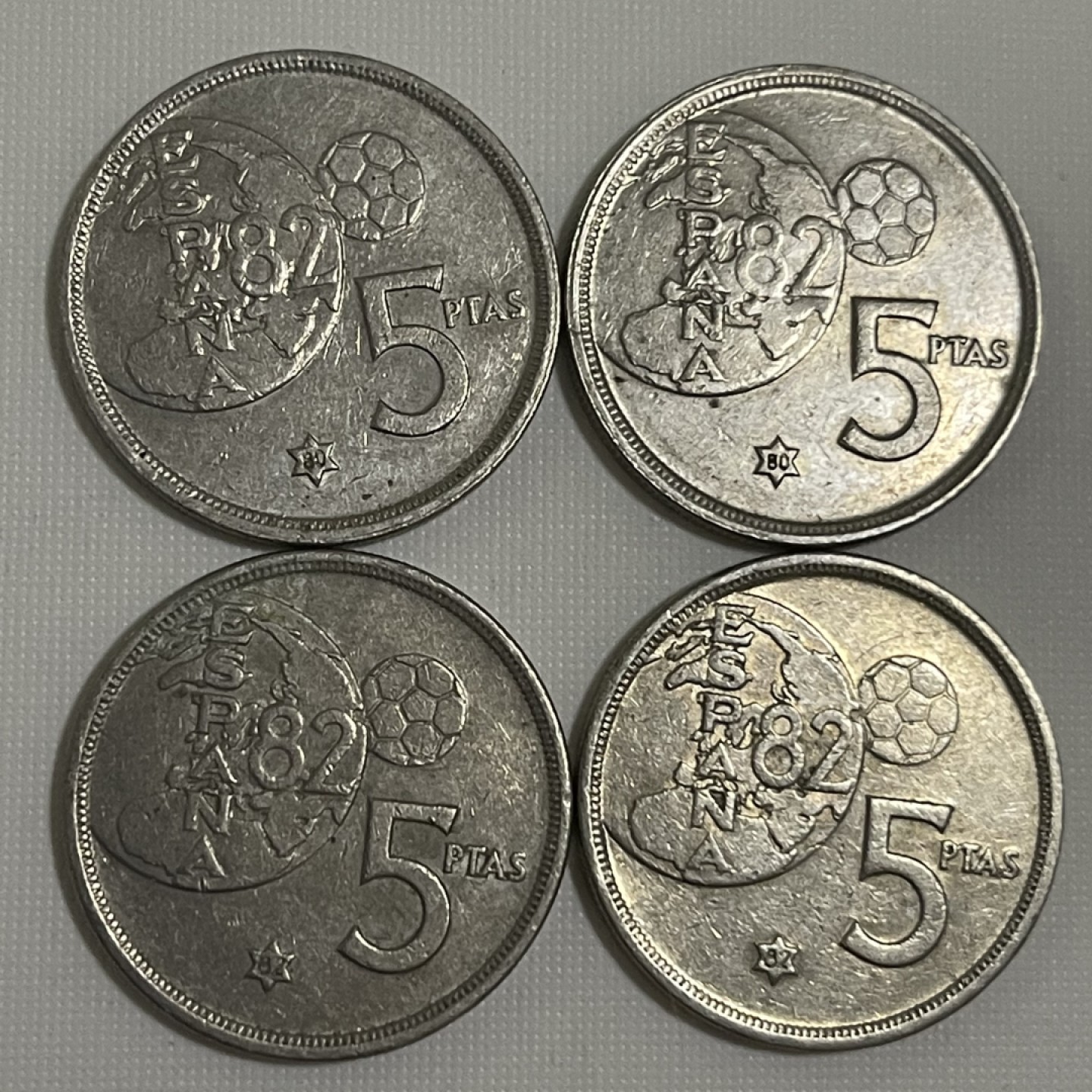 外国硬币0元起拍（31） 西班牙5比赛塔 世界杯纪念币