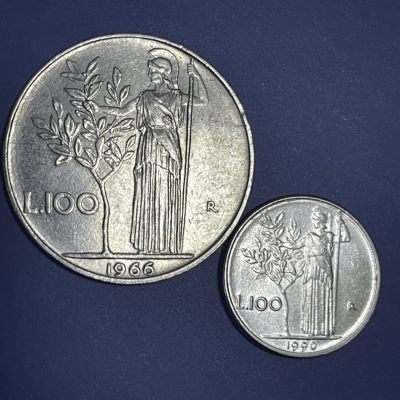 外国硬币0元起拍（31） - 意大利100里拉大小版