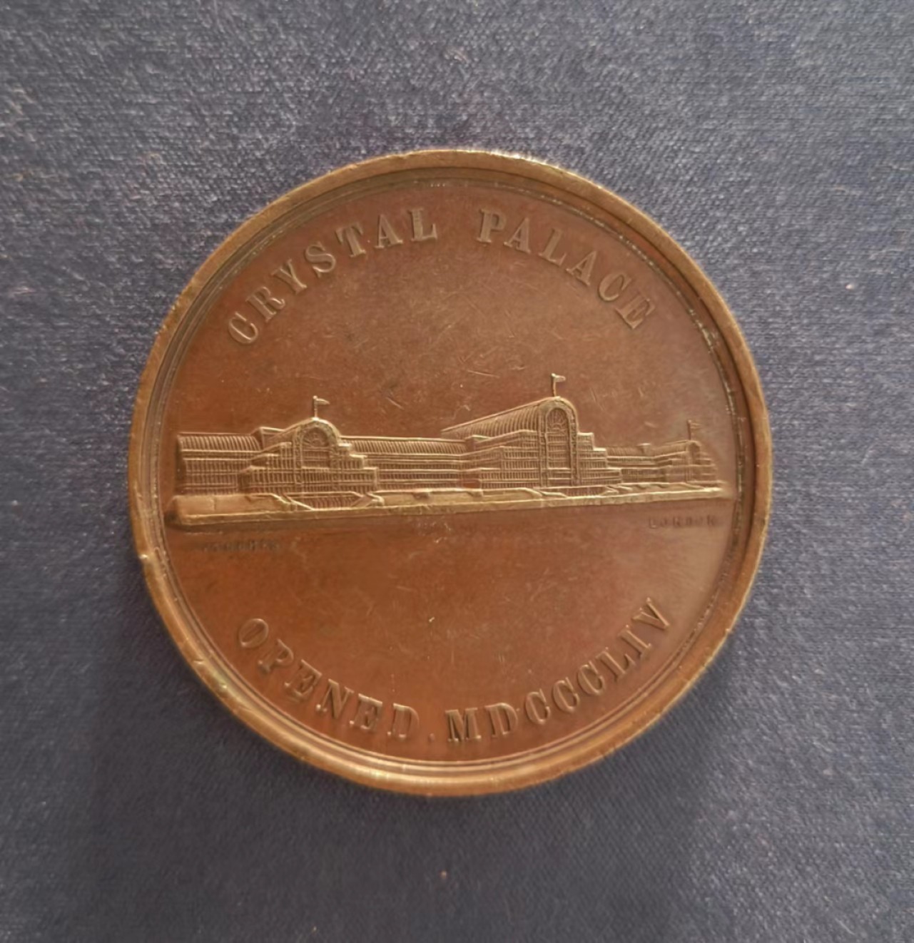 欧洲章牌第一期 英国铜章1865年水晶宫开业