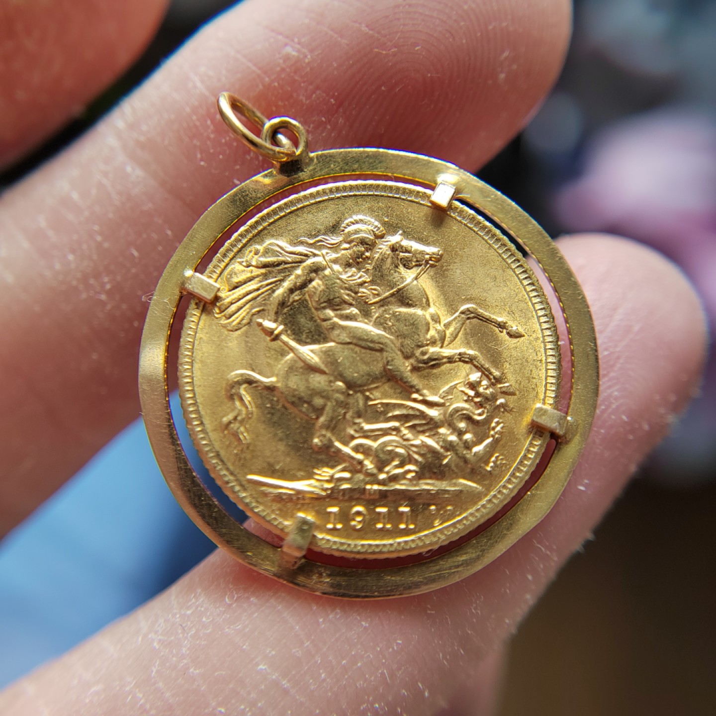 王之爱好～打制钱币 1911年，英国乔治五世金币吊坠