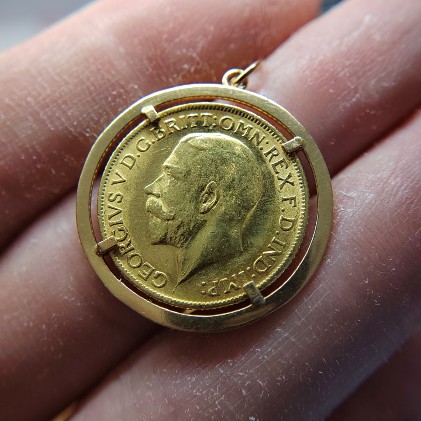 王之爱好～打制钱币 1911年，英国乔治五世金币吊坠