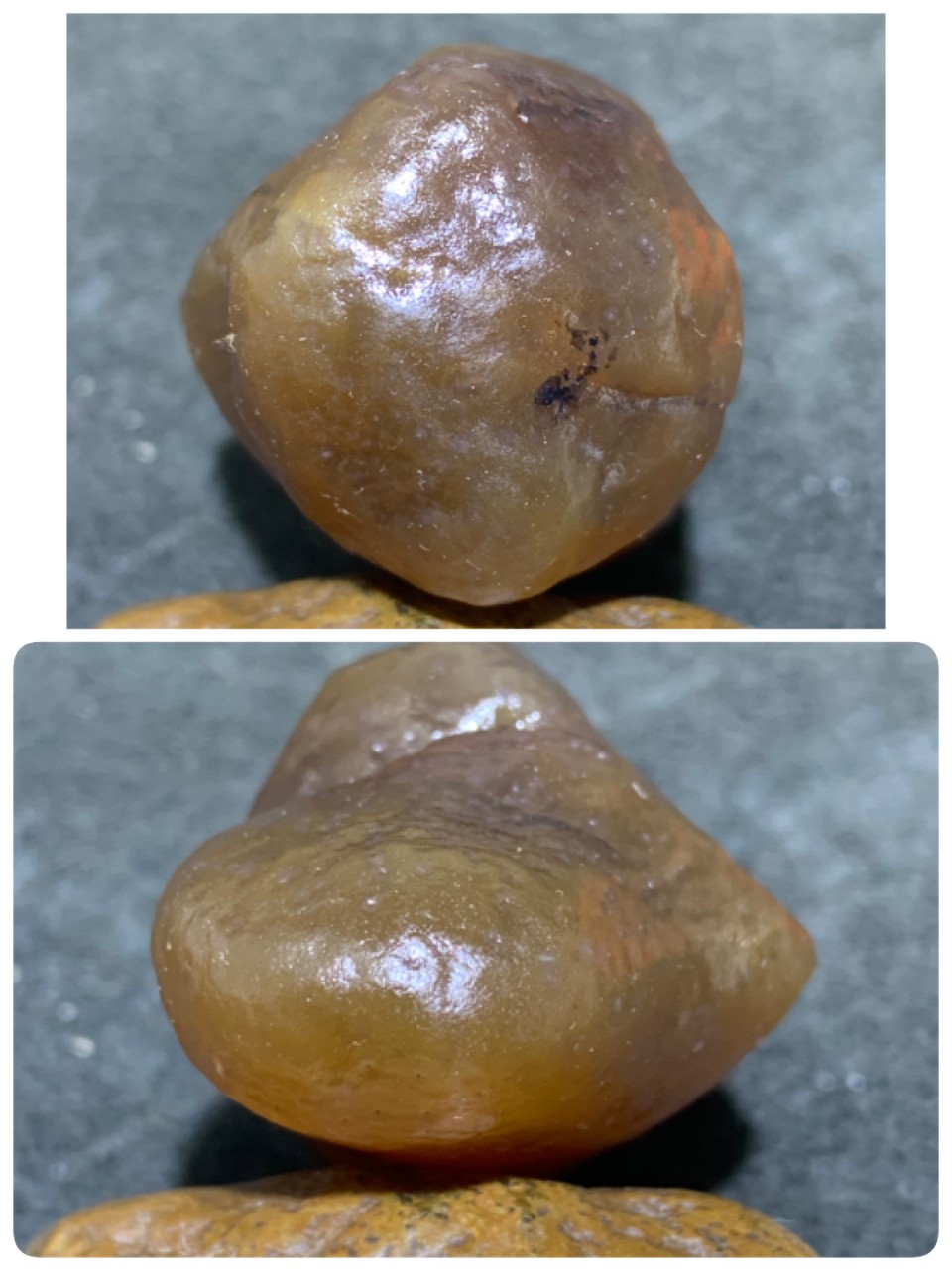 精美天然戈壁酒红色玛瑙原石一颗