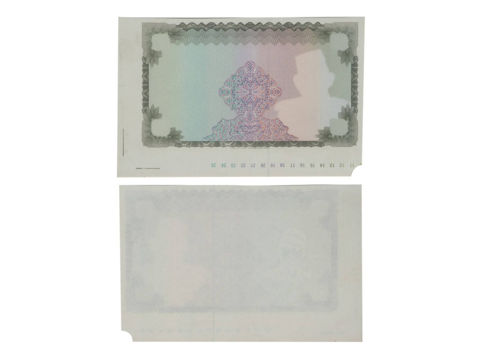 冠军2022澳门拍卖纸品专场（美金竞价，RMB结算） 1973-1986年汶萊政府單面樣票50林吉特，分色打樣，Printer：BWC，浮水印：蘇丹博爾基亞一世，一套4枚：（1）Pick 9pp KNB9，PMG Choice UNC64 EPQ，印刷者標注釋文；（2）Pick 9r KNB9，PMG Gem UNC65 EPQ，紙鈔不受鎖孔影響；（3）Pick 9pp KNB9，PMG Gem UNC65 EPQ；（4）Pick 9pp KNB9，