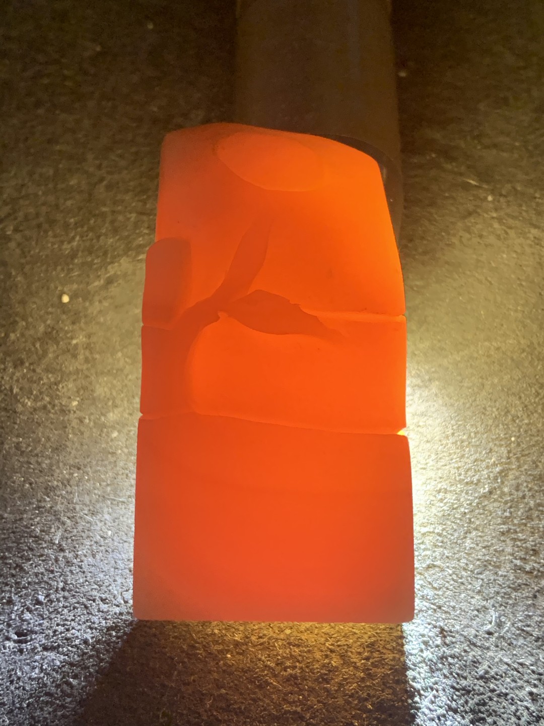 福广黄冻石雕刻节节高升章料一方，