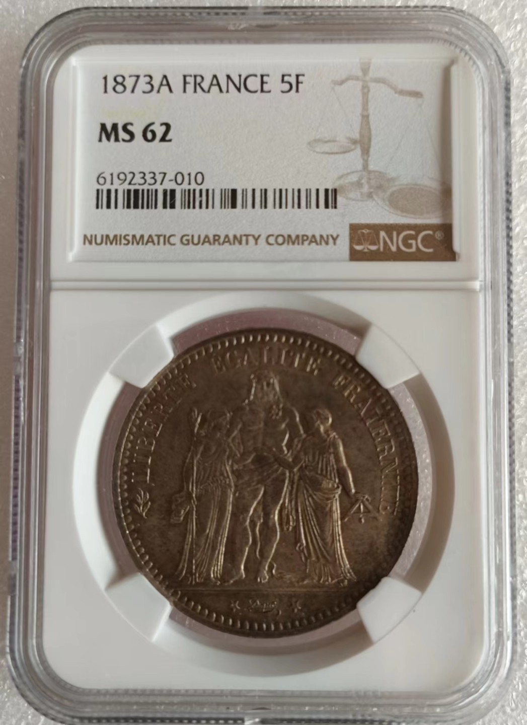 瓶子🏺第66期拍卖会 法国1874年大力神5法郎大银币