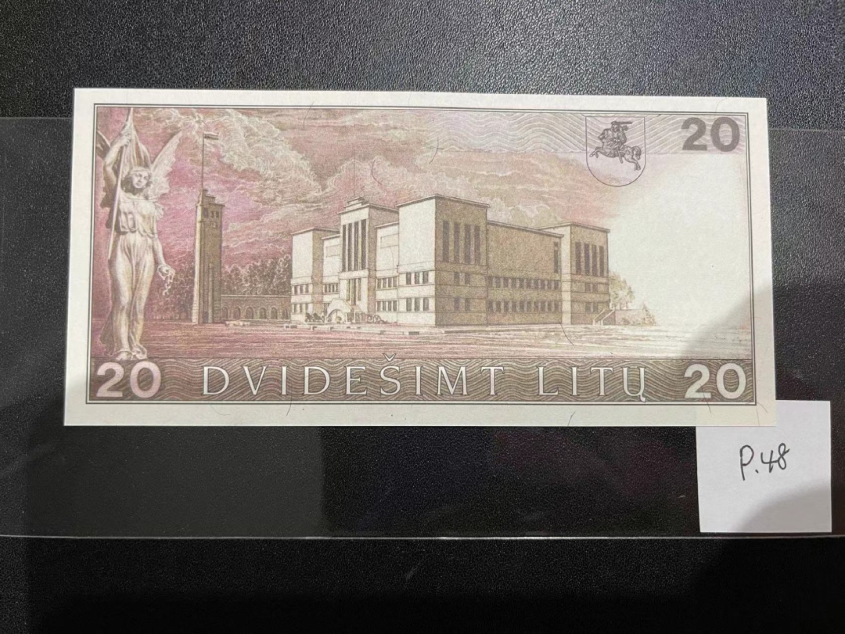 《外钞收藏家》第二百一十八期（波罗的海三国） 立陶宛1991年20立特，AD12号券	P48  全新UNC