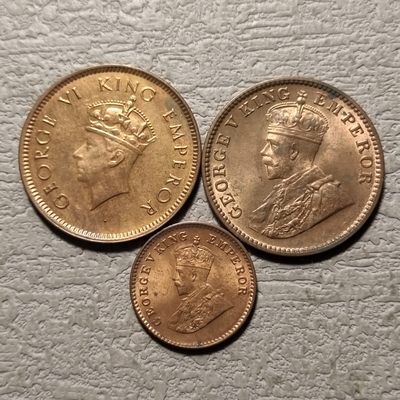 0起1加-纯粹捡漏拍-138场散币场-加场 - 英属印度1932-1939年3枚一组-原铜光好品