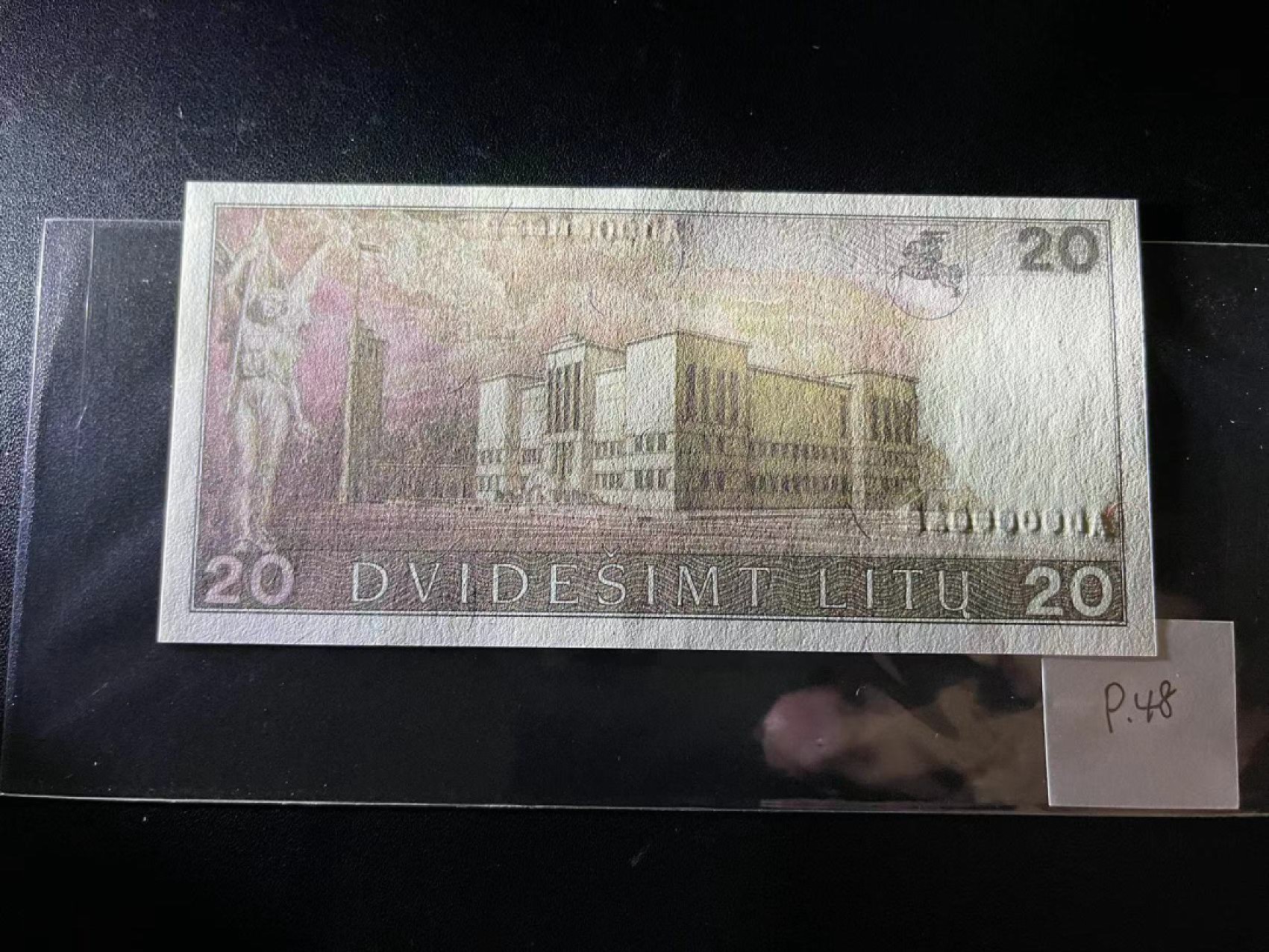 《外钞收藏家》第二百一十八期（波罗的海三国） 立陶宛1991年20立特，AD12号券	P48  全新UNC