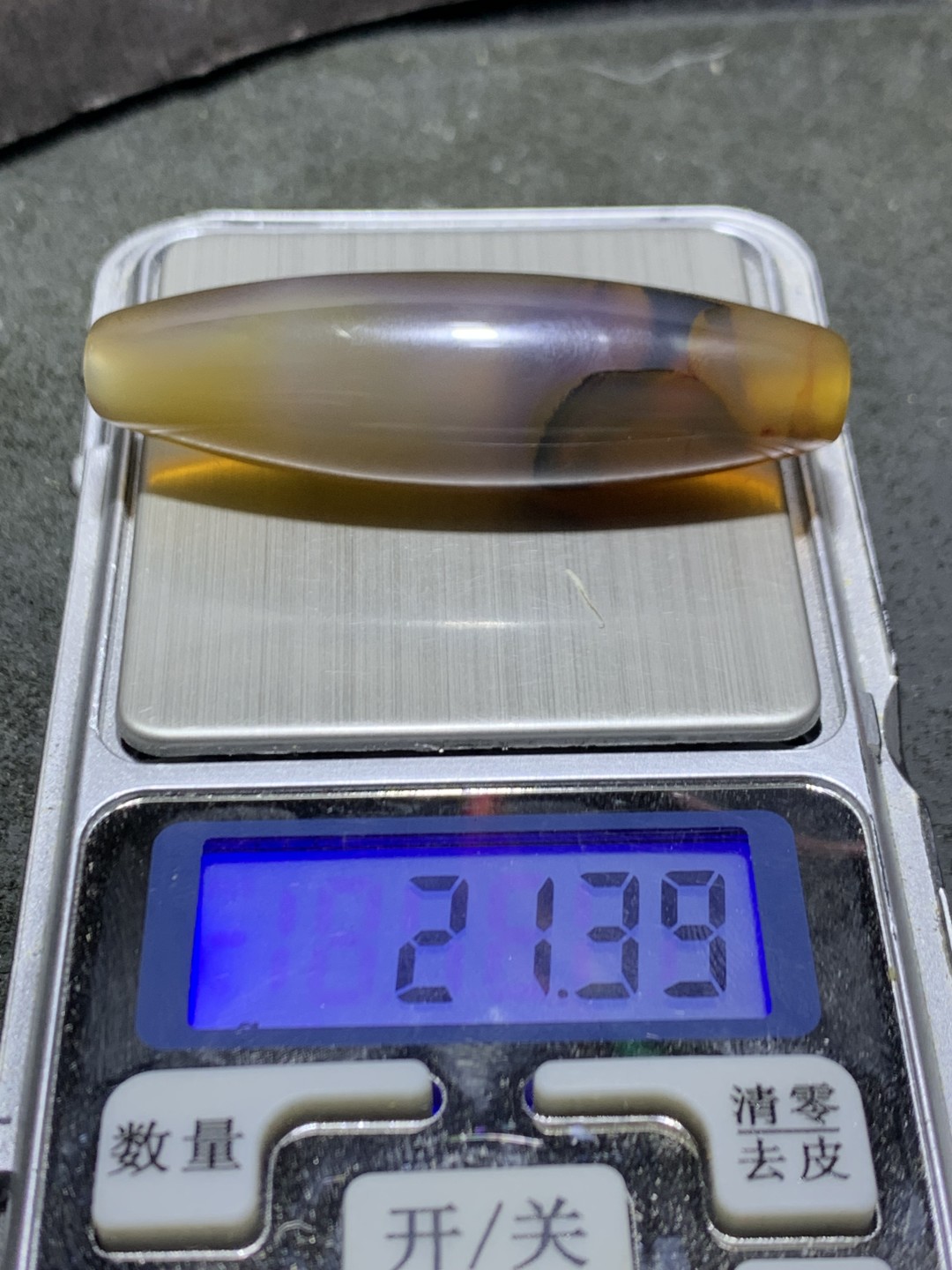 精美高玉化天珠型巴西玛瑙天眼大桶珠一个，