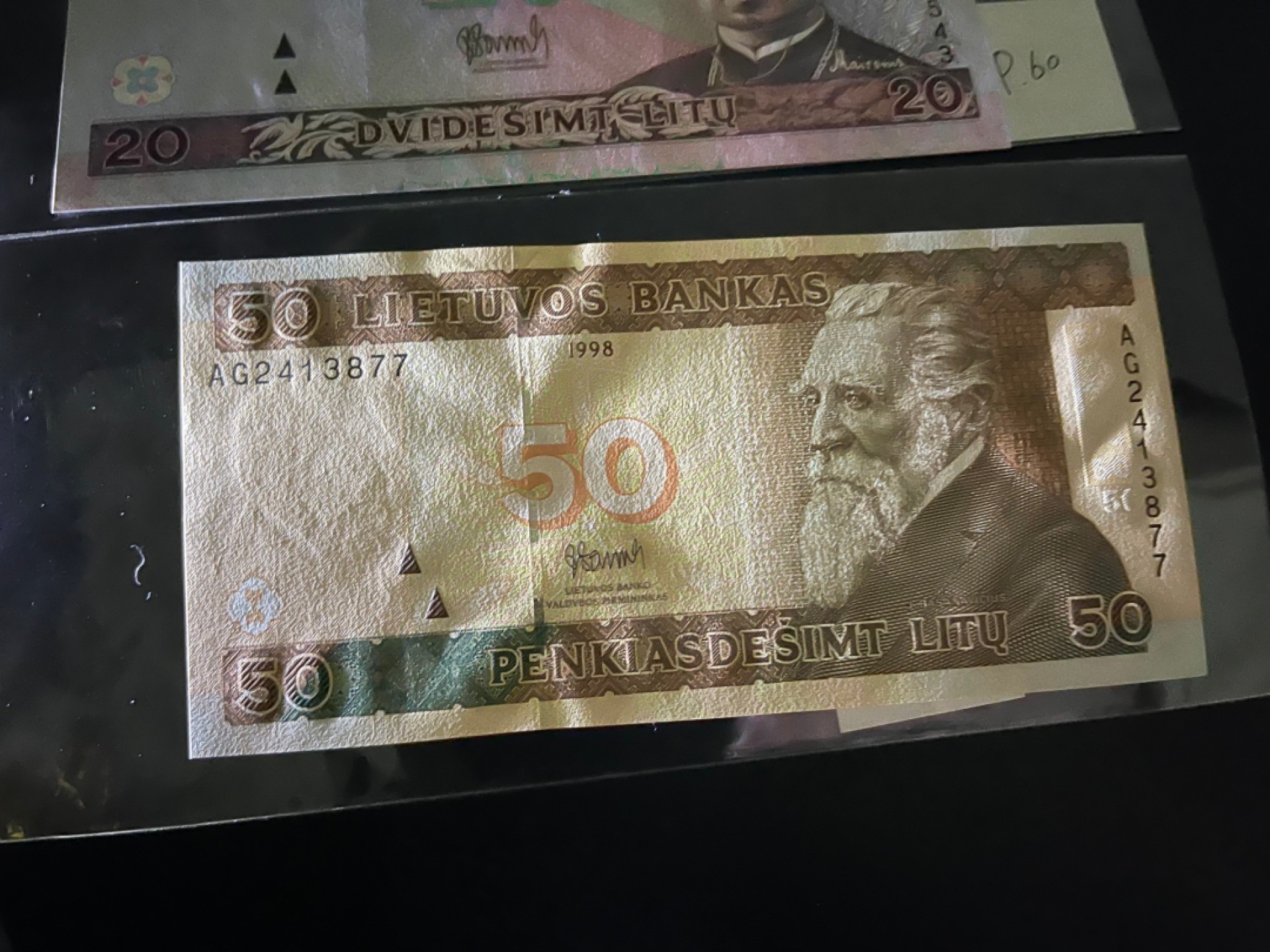 《外钞收藏家》第二百一十八期（波罗的海三国） 立陶宛1998年50立特	P61  全新UNC