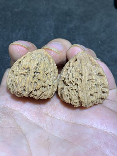 精美老树南疆石异形小手捻一对！ - 精美老树南疆石异形小手捻一对！