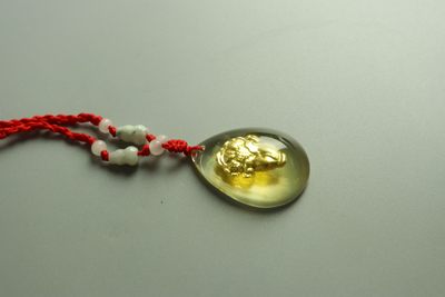 玉挂件专场 - 水晶千足金白菜挂件直径：3.5cm 重：11.3g