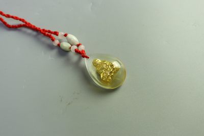 玉挂件专场 - 水晶千足金佛挂件直径：3cm 重：7.8g