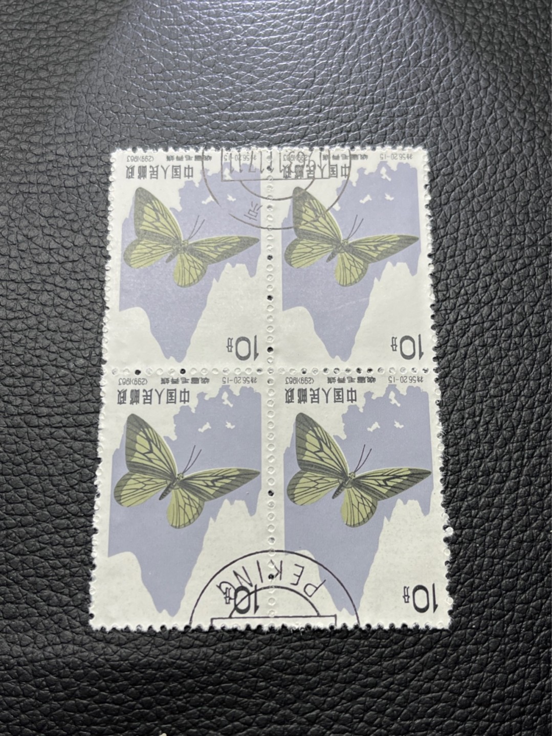 洪涛臻品批发群  精选邮票限时拍卖第八十九期 特56蝴蝶盖销  20-15   4方连一组，版撕全品嘎嘎绝✦钢戳✦版撕票，面艳胶白，三俗稀缺货，六珍之一，非常受欢迎的品种，新票价格高，盖销全品不要错过