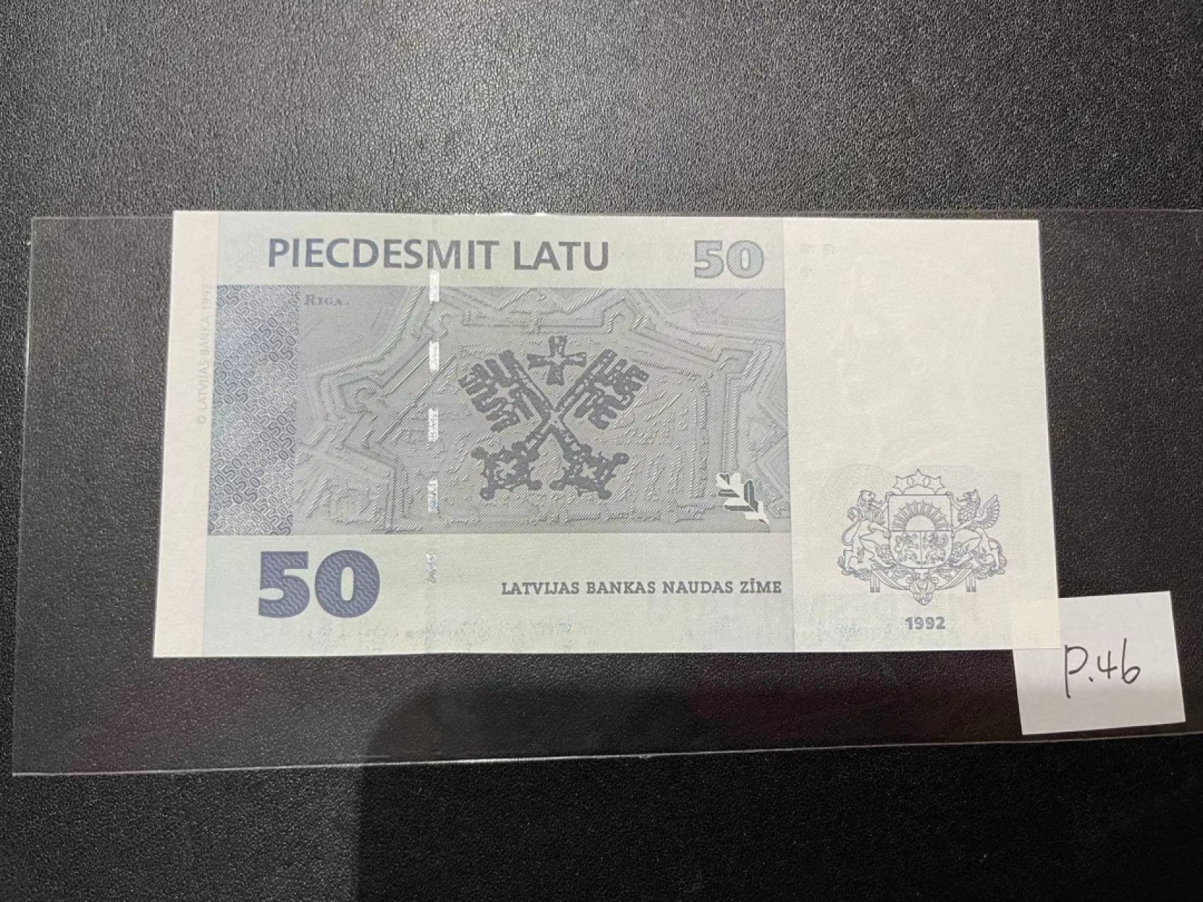《外钞收藏家》第二百一十八期（波罗的海三国） 拉脱维亚1992年第二套50拉特	P46  全新UNC
