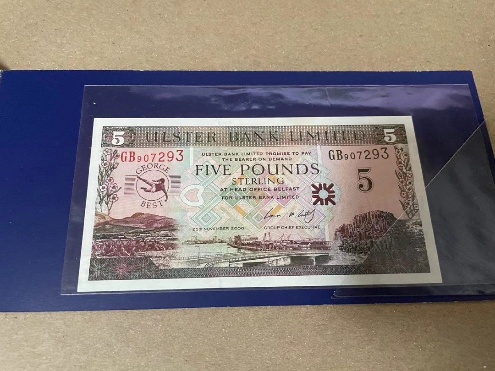 【Blue Auction】✨世界纸币精拍第252期——补号伦勃朗 【原装带册】北爱尔兰 贝斯特 5镑 纪念钞 全新UNC