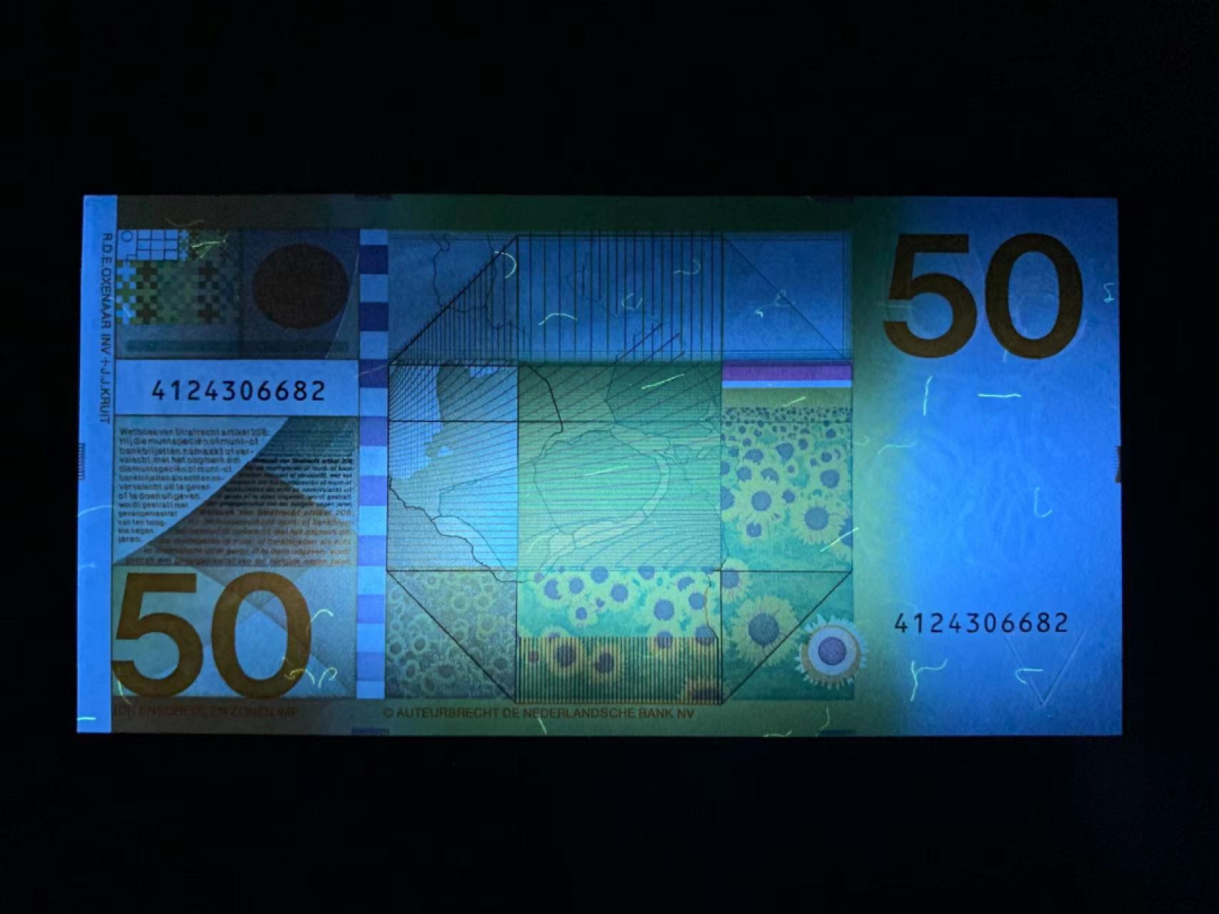 【Blue Auction】✨世界纸币精拍第252期——补号伦勃朗 荷兰 1982年50盾 经典向日葵 全新UNC