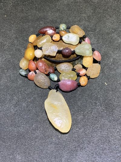 放福利！精美戈壁大颗粒彩珠玛瑙原石项链， - 放福利！精美戈壁大颗粒彩珠玛瑙原石项链，