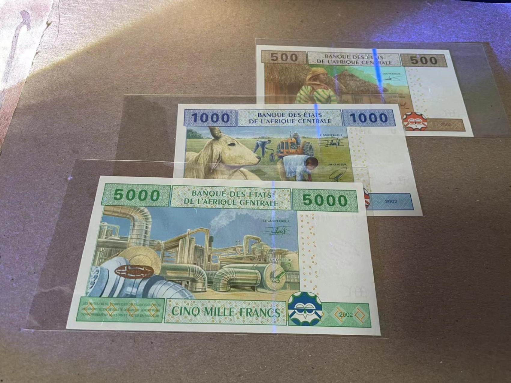 【Blue Auction】✨世界纸币精拍第252期——补号伦勃朗 【一组7张】赞比亚、中非共同体纸币一组  UNC （个别极轻微荧光点）