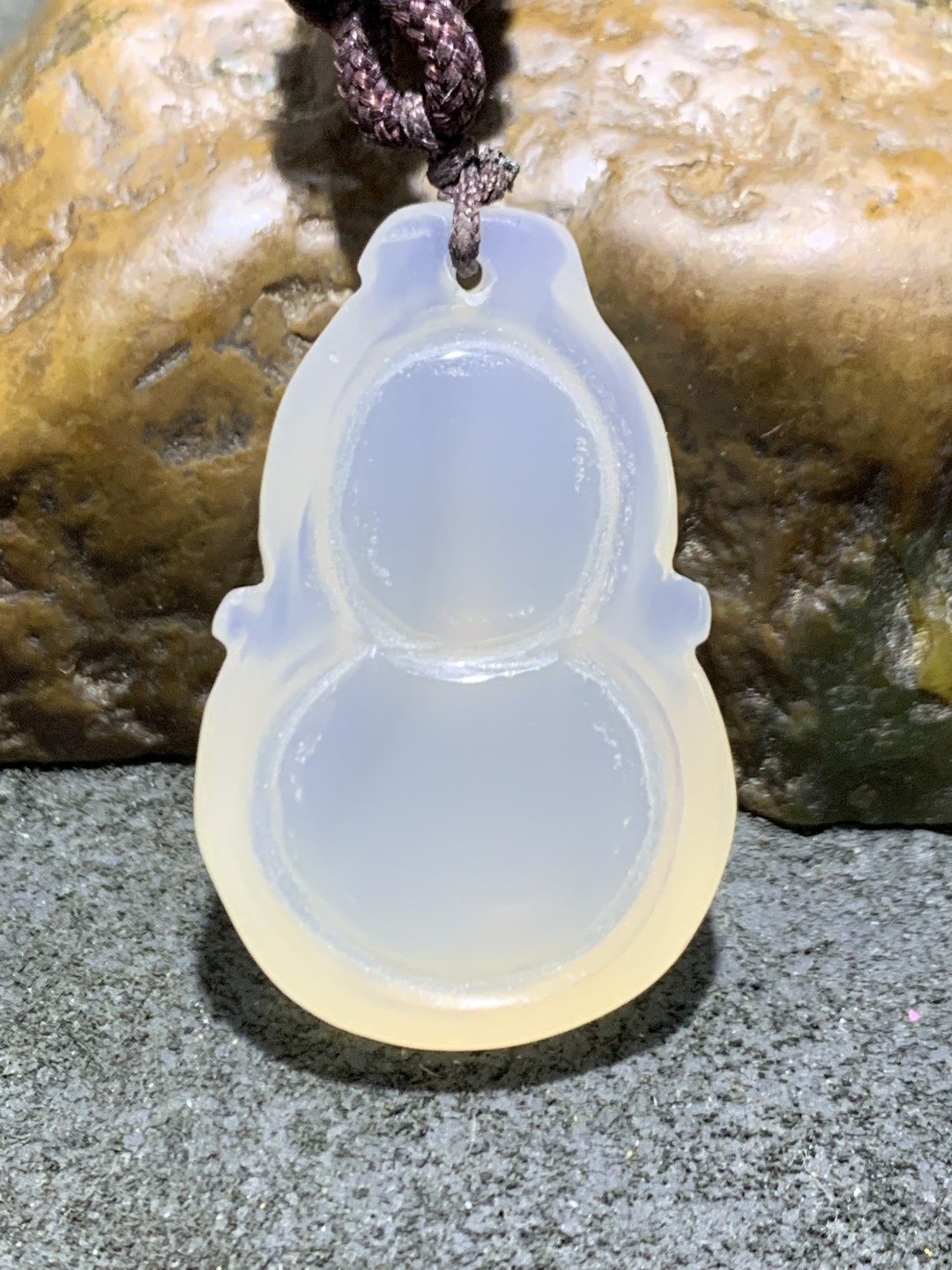 精美冰种海洋玉髓雕刻葫芦寓意（福禄)一个！