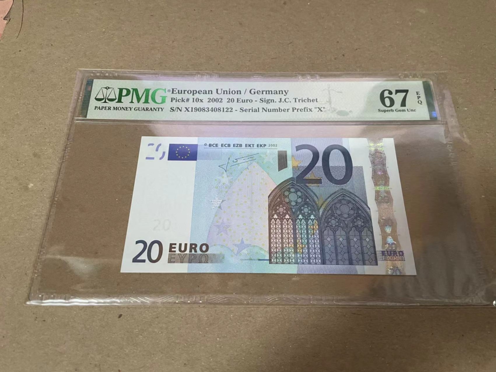 【Blue Auction】✨世界纸币精拍第252期——补号伦勃朗 欧盟 2002年20欧元 PMG67EPQ 德国版 二签