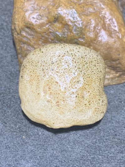 精美天然戈壁阿拉善麻皮大珠子一个， - 精美天然戈壁阿拉善麻皮大珠子一个，