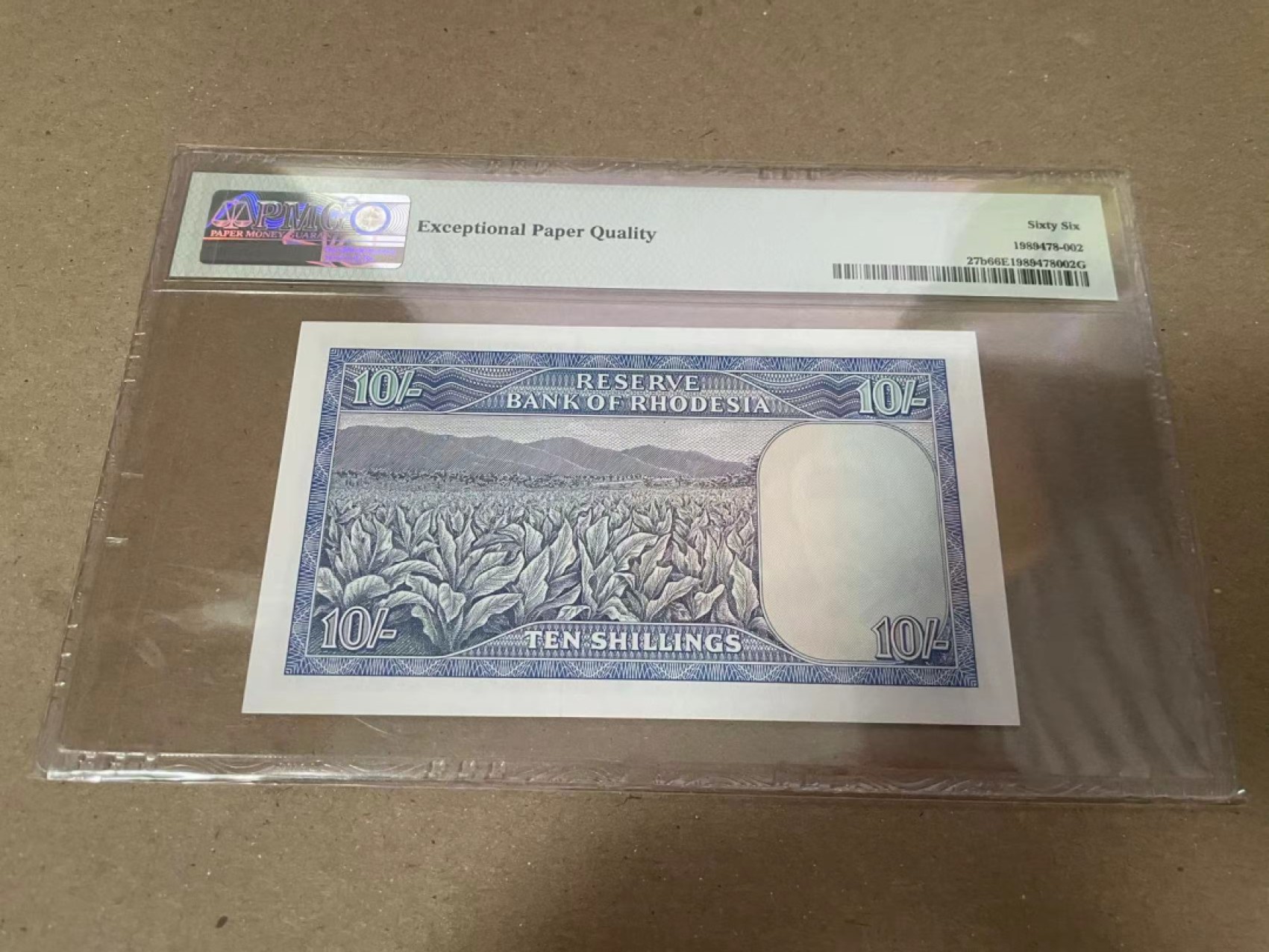 【Blue Auction】✨世界纸币精拍第252期——补号伦勃朗 R.【无47】罗德西亚 1968年10先令 PMG66EPQ 戎装女王