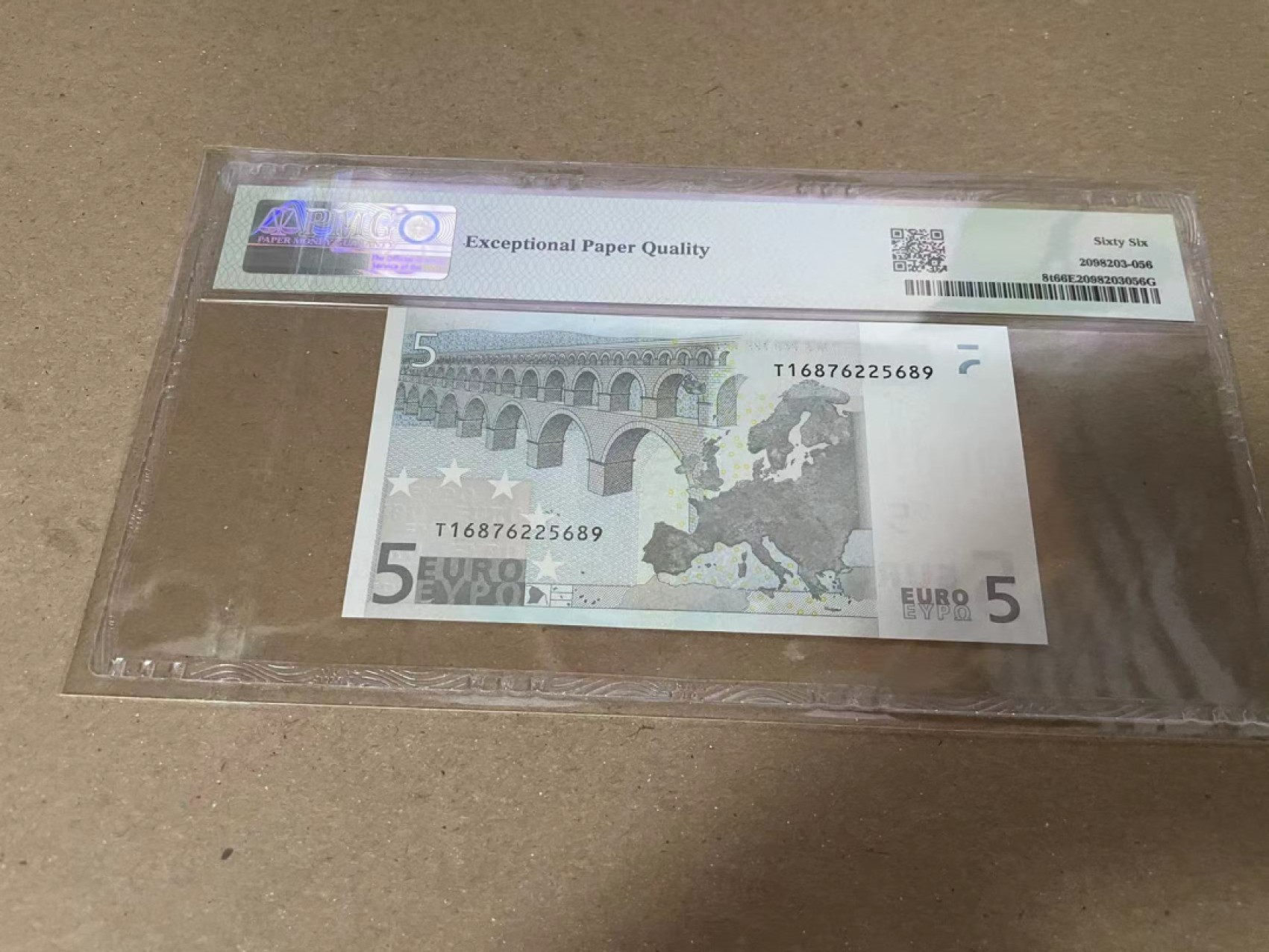 【Blue Auction】✨世界纸币精拍第252期——补号伦勃朗 欧盟 2002年5欧元 PMG66EPQ 爱尔兰版 二签