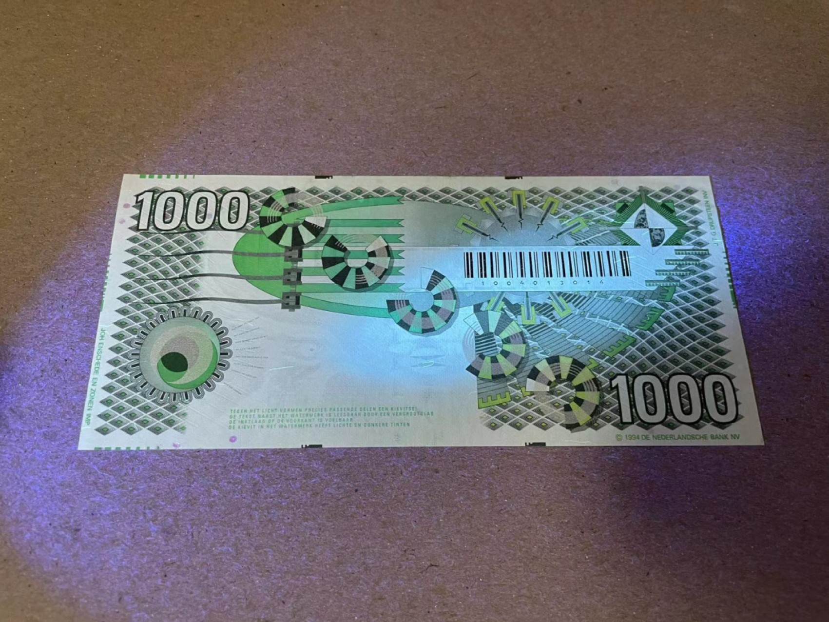 【Blue Auction】✨世界纸币精拍第252期——补号伦勃朗 R.荷兰 1994年1000盾 大齿轮 UNC-（小角折 边缘轻微压痕）