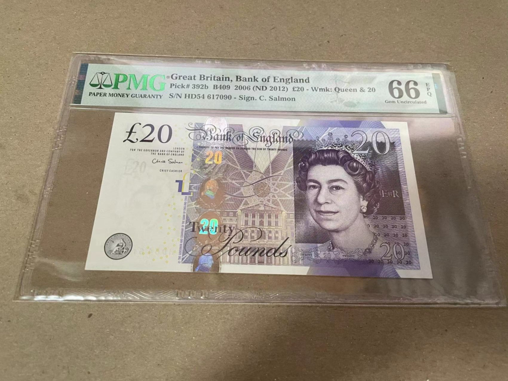 【Blue Auction】✨世界纸币精拍第252期——补号伦勃朗 英国 2006年20镑 PMG66EPQ 