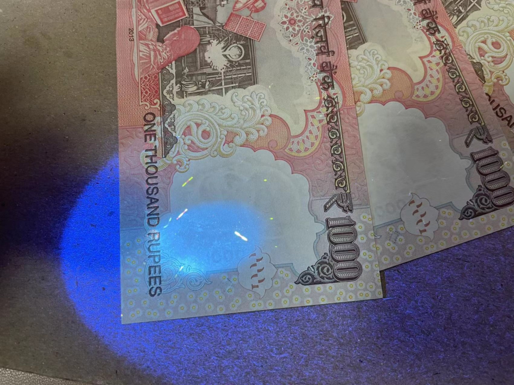 【Blue Auction】✨世界纸币精拍第252期——补号伦勃朗 【一组4张】印度 1000卢比 UNC/UNC-荧光点 甘地头像